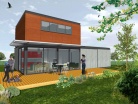 Maison contemporaine ossature bois � �tage