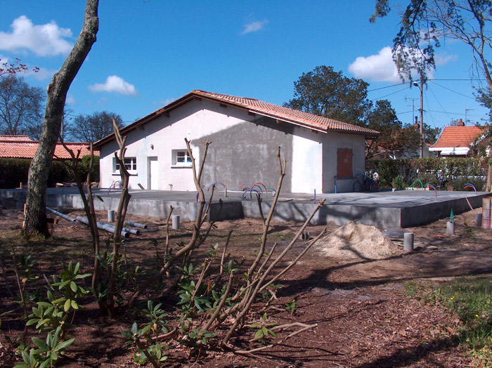 agrandissement d'une maison, chappe de bton