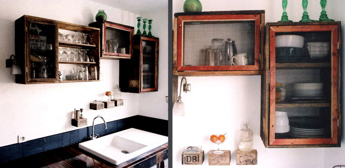 placards de rangement sur vier