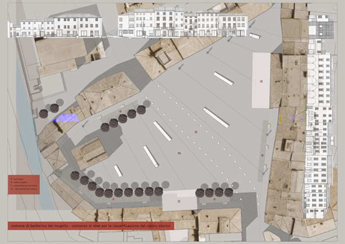 plan de masse de la place, ramnagement