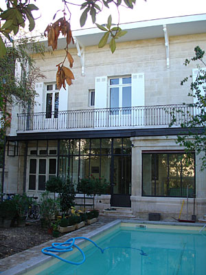 fa�ade pierre , piscine, bassin