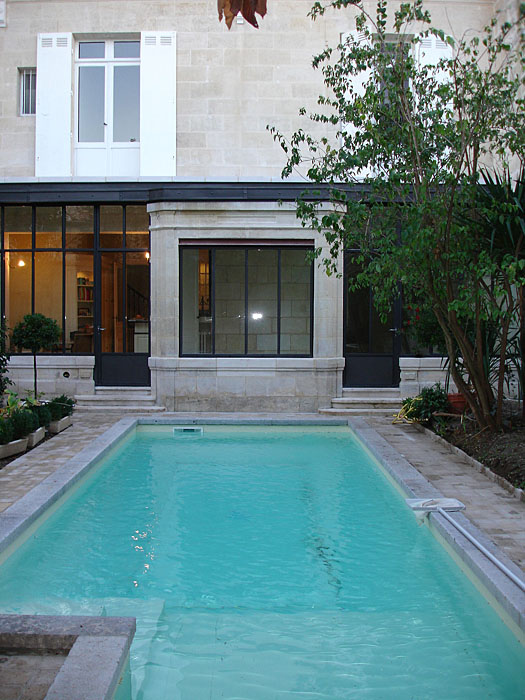 fa�ade maison , piscine, bassin