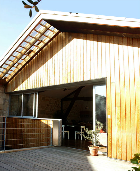 fa�ade bois , lambris, terrasse