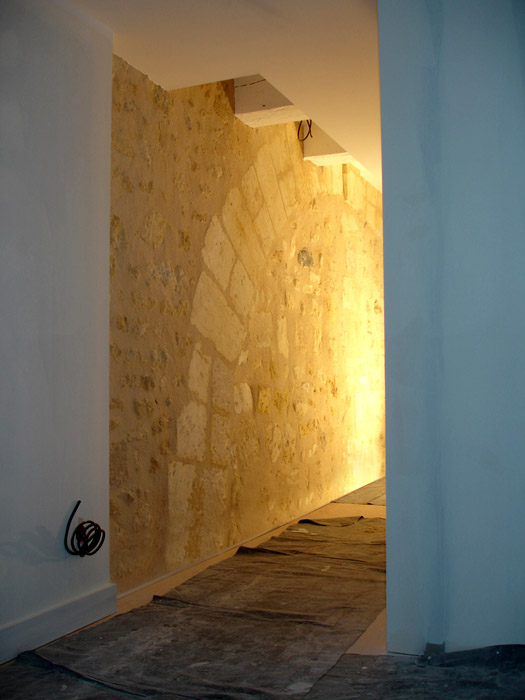 mur en pierre, �clairage
