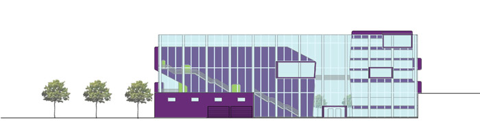 façade verre acier