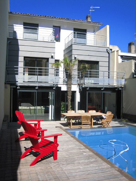 vue ext�rieure fa�ade,piscine