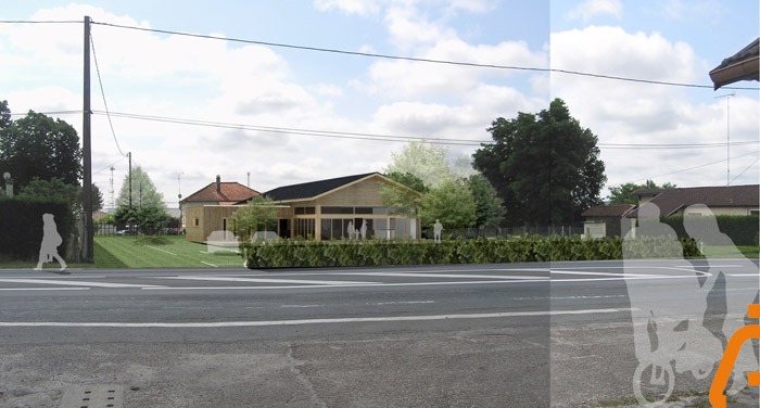perspective du b�timent depuis la route