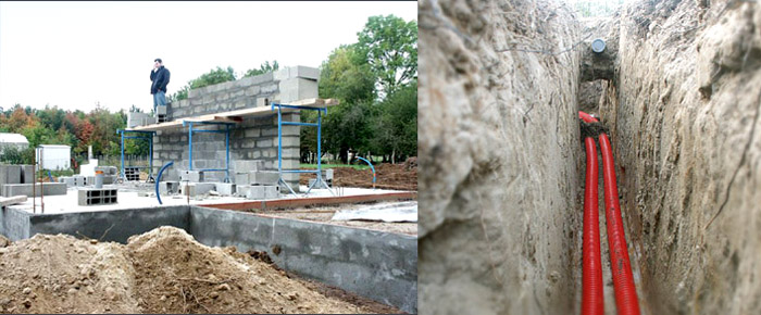 chape et construction d'une maison