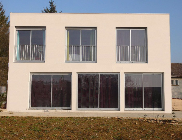 fa�ade maison vitr�e
