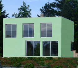 fa�ade maison vitr�e