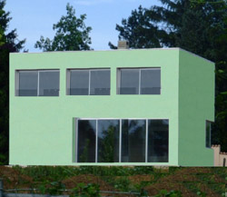fa�ade maison vitr�e