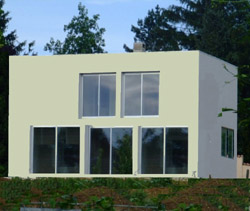 fa�ade maison vitr�e