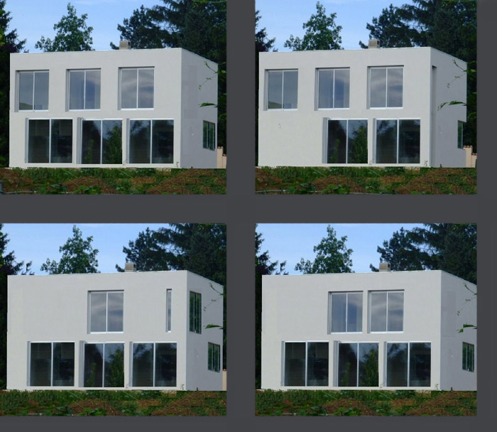 fa�ade maison vitr�e