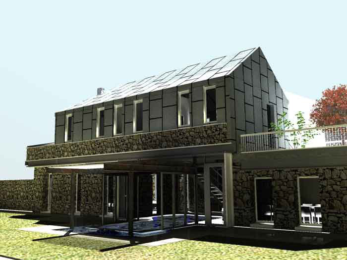 vue 3D maison d'architecte