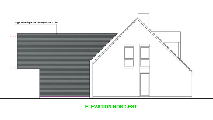 projet d'extension, �l�vation de maison