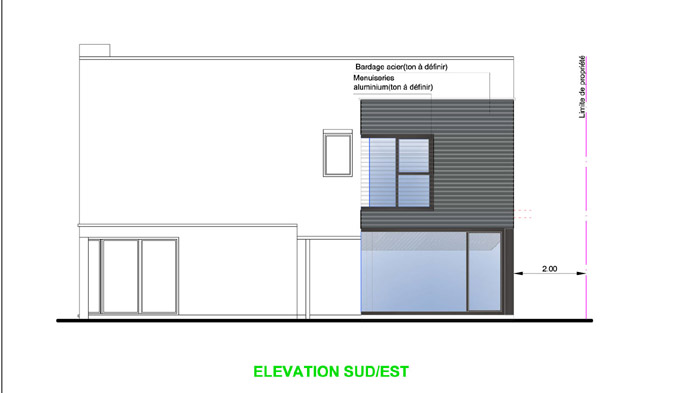 projet d'extension, �l�vation de maison