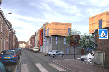 fa�ade de maison, rue