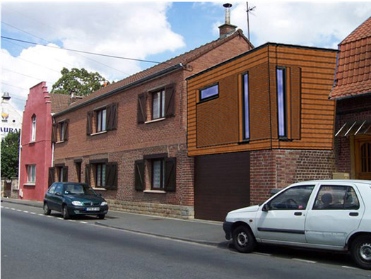 fa�ade de maison contemporaine