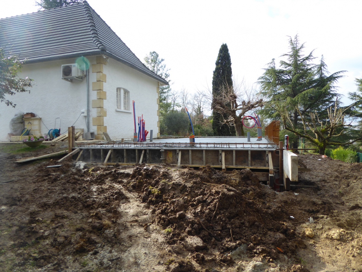 Rénovation et extension d'une Périgourdine 2018 : Chantier - Dalle