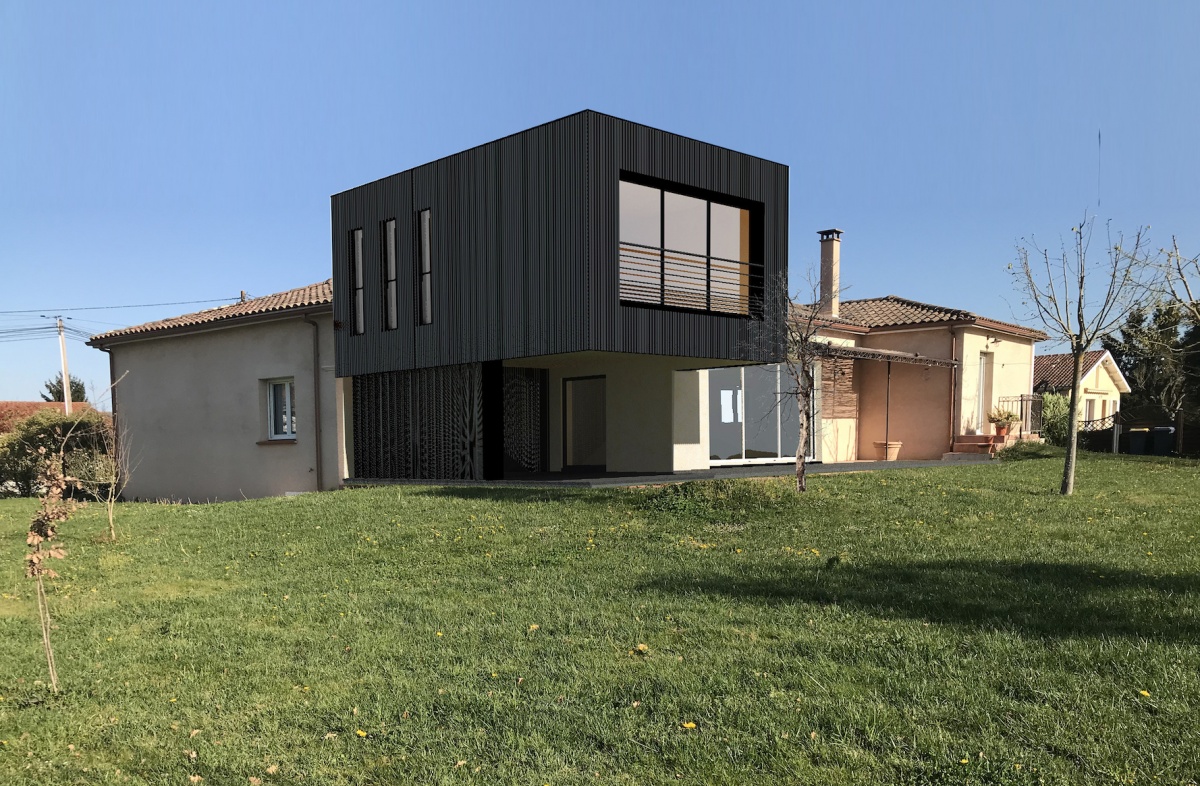 Sur�l�vation/Extension en ossature bois d'une maison d'habitation