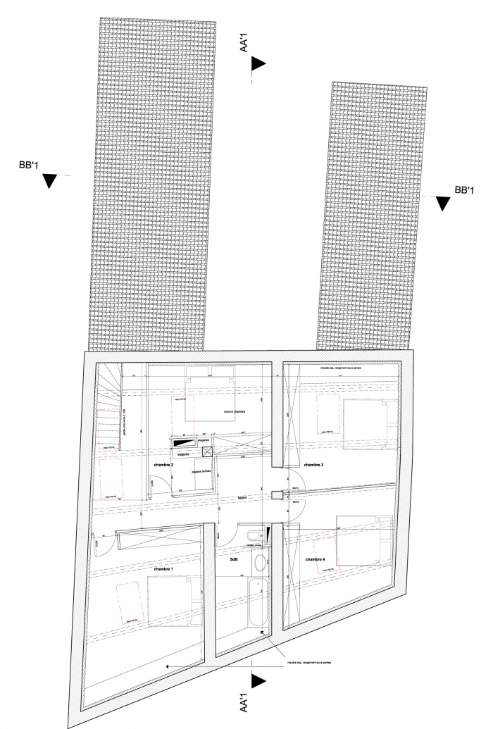 rehabilitation d'une maison : plan comble