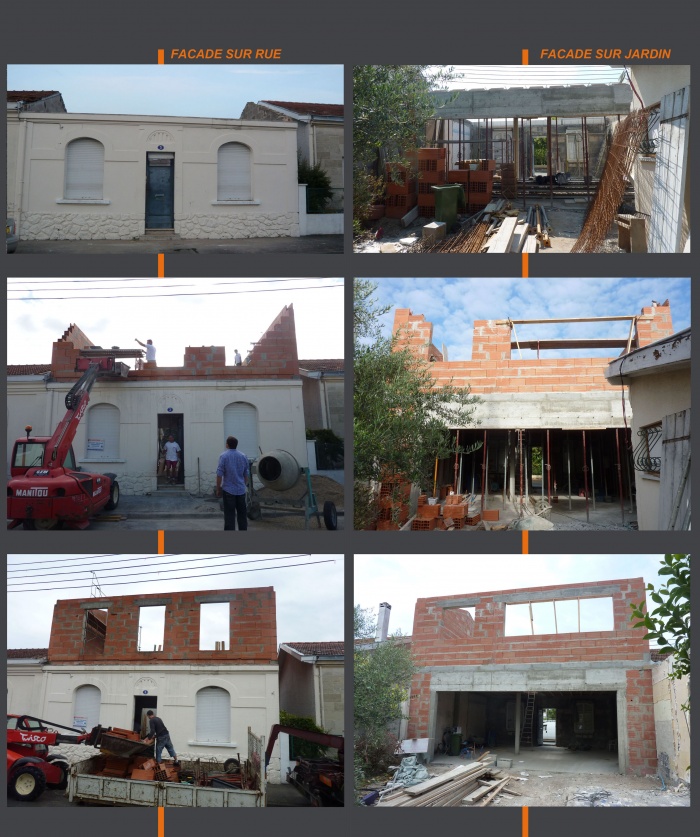 Surélévation d'une échoppe : évolution facades 1 copie