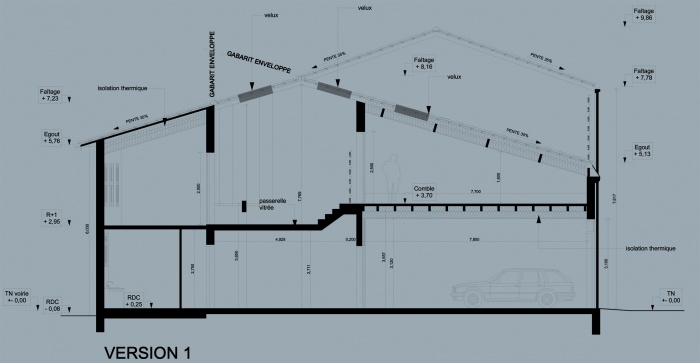 Rhabilitation lourde d'un plateau : coupe projet version1