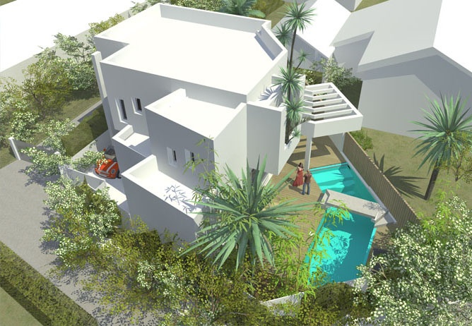 Maison George SAND : Vue haute sur la piscine