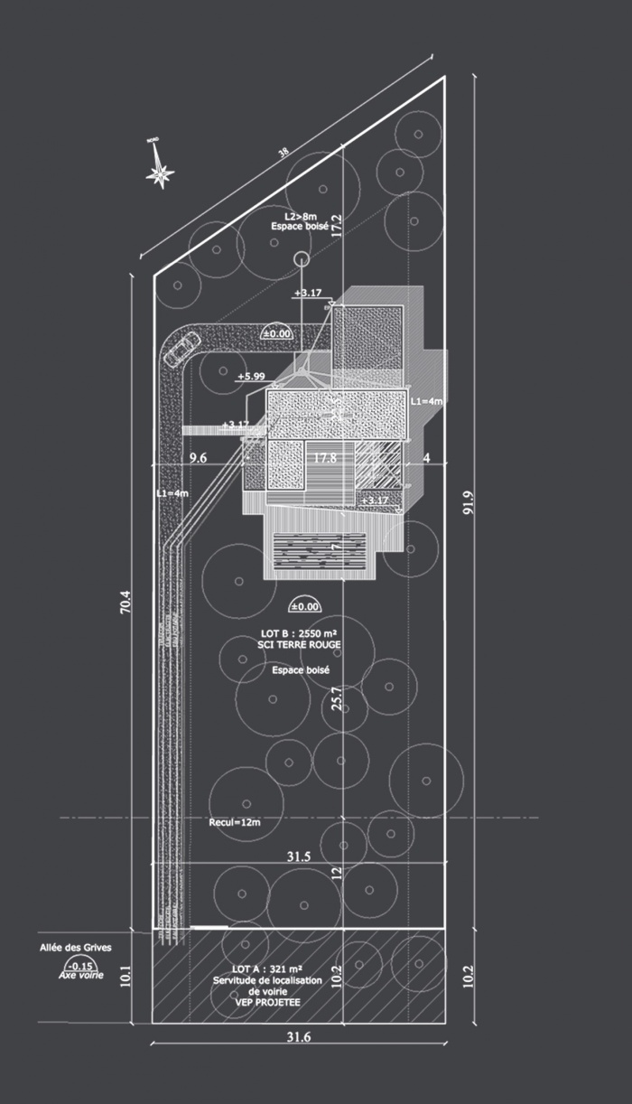 Maison S : Plan masse projet