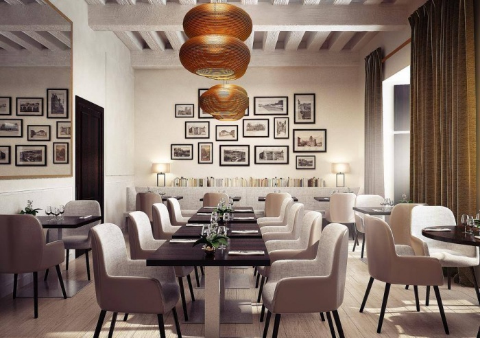 Transformation de l'Ancien Pensionnat Sainte Marie (XVIme) en Htel 4 toiles avec restaurant  UZERCHE (19) : Salle  manger (3)