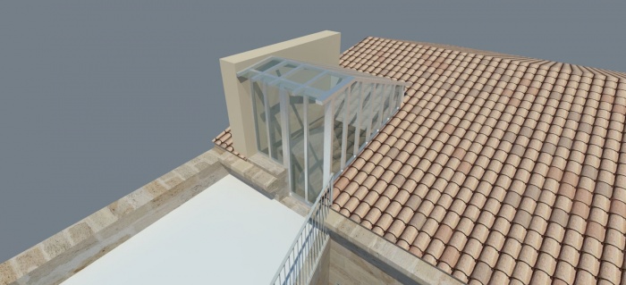 Rhabilitation d'un immeuble pierre  Bordeaux centre avec la cration d'une terrasse : VERRIERE 05